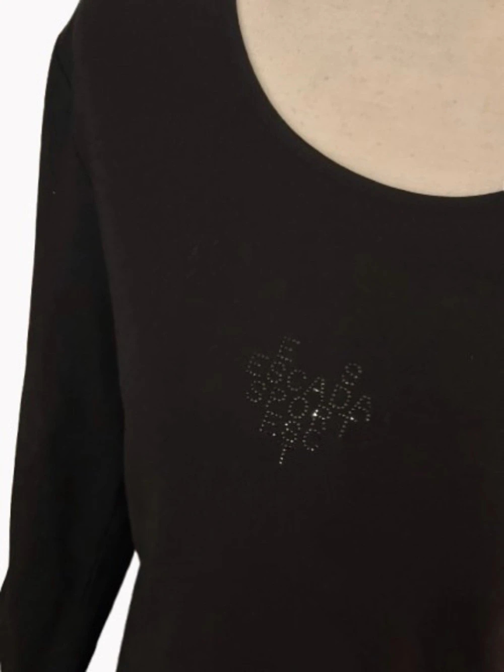 NWT Y2K ESCADA SPORT Blingy Tee XL Rhinestone Long Sleeve Top Tee Designer Fall
